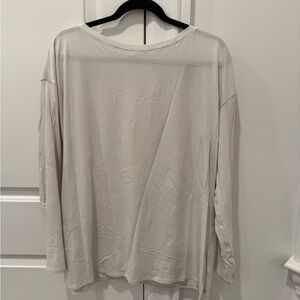 Lululemon Relaxed-Fit Boatneck Long-Sleeve Shirt Size 14 Bone